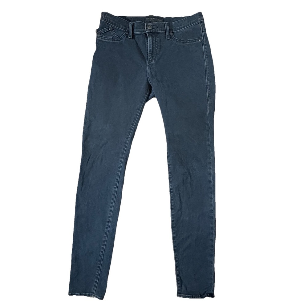 Rock & Republic Jeans Women Sz 12 Skinny Kashmiere Crop Stretch Dark Blue Wash